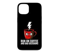 Custodia per iPhone 13 Caffeine Addict Humor Run On Coffee And Bad Decisions