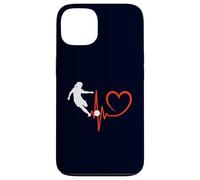 Custodia per iPhone 13 Calcio Ragazza Battito Cuore Giocatore Femminile Calci Passione