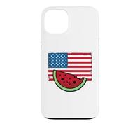 Custodia per iPhone 13 Camicia Kawaii Anguria 4 Luglio Quarto Bandiera USA Estate