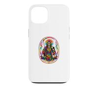 Custodia per iPhone 13 Candele di Santa Muerte Tie Dye Folk Saint Roses