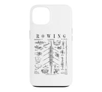 Custodia per iPhone 13 Canottaggio Rower Otto Remo Racing Shell Barca Brevetto Vintage