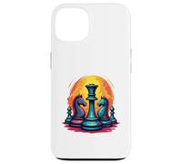 Custodia per iPhone 13 Capolavoro degli scacchi al tramonto - Re e cavalieri degli scacchi audaci
