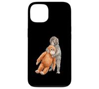 Custodia per iPhone 13 Carino Baby Macaco Scimmia & Orangutan Peluche Acquerello