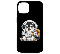 Custodia per iPhone 13 Carino cartone animato Husky Spazio ed Explorer Astronauta Cane