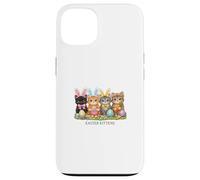 Custodia per iPhone 13 Carino gattini pasquali colorati gatti uova cestino
