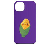 Custodia per iPhone 13 Carino Mais Carattere Kawaii Vegetale Arte