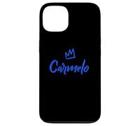 Custodia per iPhone 13 Carmelo il re/corona blu e nome per gli uomini chiamato Carmelo