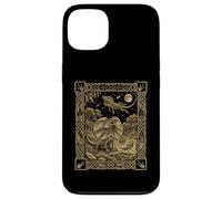 Custodia per iPhone 13 Carta dei tarocchi con lucertola dal collo celeste