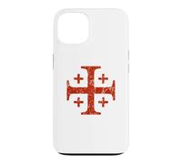 Custodia per iPhone 13 Cavalieri Templari Croce di Gerusalemme Rosso Distressed
