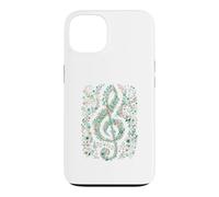 Custodia per iPhone 13 Chiave di Violino Floreale Vintage Nota Musica