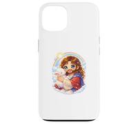 Custodia per iPhone 13 Chibi Gesù Cristo Kawaii Tenendo l'Agnello
