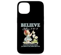 Custodia per iPhone 13 Christian Faith Believe In Christ Bibbia Verso Bambina