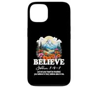 Custodia per iPhone 13 Christian Faith Believe In Cristo Bella Montagna Scena
