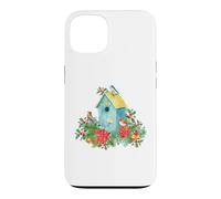 Custodia per iPhone 13 Christmas Holiday Wreath Birdhouse Birds & Bells