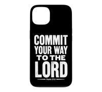 Custodia per iPhone 13 Commit Your Way To The Lord Salmo 37:5 Versetto della Bibbia