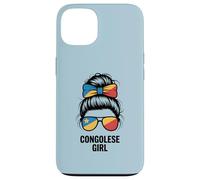 Custodia per iPhone 13 Congolese Ragazza DR Congo Bandiera Nazionale Cheer Winner Match Mom