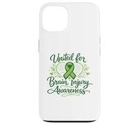 Custodia per iPhone 13 Consapevolezza del trauma cranico a sostegno delle lesioni cerebrali United Survivor Ribbon