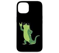 Custodia per iPhone 13 Cool Iguana Rock On Funny Rettile Amante Animale Grafica Mano