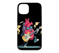 Custodia per iPhone 13 Cool Rock Heart con battiti e occhiali da sole per gli amanti della chitarra