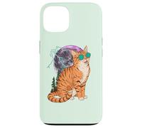 Custodia per iPhone 13 Cool Space Tiger Sunglasses Galaxy Lightning Tiger