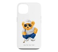 Custodia per iPhone 13 Cool Wild Teddy Bear Playing Golf Style Illustration Graphic