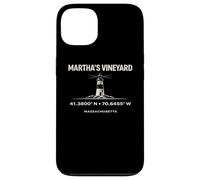Custodia per iPhone 13 Coordinate del faro di Marthas Vineyard Massachusetts