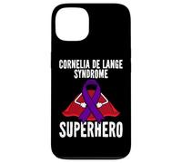 Custodia per iPhone 13 Cornelia De Lange Syndrome Superhero Warrior Nastro Viola