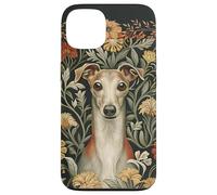 Custodia per iPhone 13 Cottage floreale da giardino con levriero italiano rosso fulvo