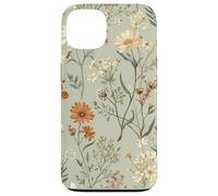 Custodia per iPhone 13 Cottagecore botanico da giardino floreale con fiori selvatici verde salvia