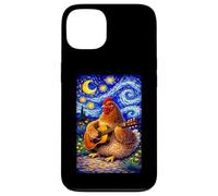 Custodia per iPhone 13 Cozy Chicken Playing Guitar Whimsical Art Music Farmer Hen