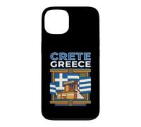 Custodia per iPhone 13 Creta Grecia Bandiera Isola Grafico di viaggio