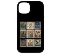 Custodia per iPhone 13 Cryptid Stamp Set Bigfoot Yeti Mothman Legendary Creatures