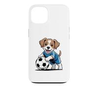 Custodia per iPhone 13 Cucciolo di cane carino che gioca a calcio