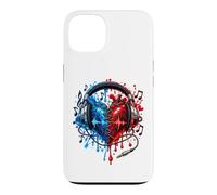 Custodia per iPhone 13 Cuffie per musicisti e musici, battito cardiaco, DJ, chitarrista