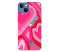 Custodia per iPhone 13 Cuori India [TPU Silicone Trasparente] per proteggere il tuo telefono. [Antiurto - Antigraffio] Custodia per iPhone in silicone morbido trasparente.