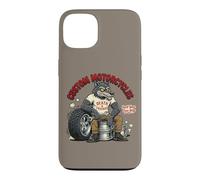 Custodia per iPhone 13 Custom Motorcycles Lowbrow Wolf Rockabilly 1950s Biker