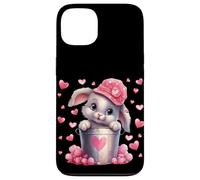 Custodia per iPhone 13 Cute Bunny In Valentines Basket Hearts For Rabbit Mom