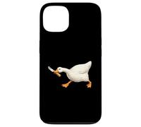 Custodia per iPhone 13 Cute but Dangerous Duck with Knife Funny Silly Duck Meme