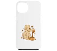 Custodia per iPhone 13 Cute Dog Coffee Lover Funny Caffeine Design