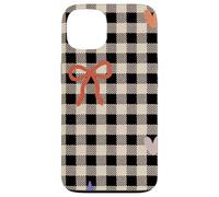 Custodia per iPhone 13 Cute Gingham Checkered Hearts Bows Stars Pattern
