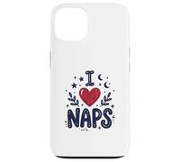 Custodia per iPhone 13 Cute I heart Naps design for Moms, Sleepy Girl Funny Mom