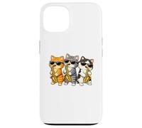 Custodia per iPhone 13 Cute Kawaii Kitten Saxophone Trio Music Lovers