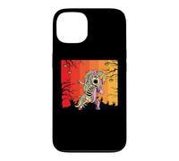 Custodia per iPhone 13 Dabbing Unicorno Scheletro Halloween Danza Pose Scary Dab