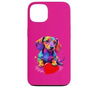 Custodia per iPhone 13 Dachshund Shirt - Colorful Dachshund Heart Graphic