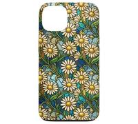Custodia per iPhone 13 Daisy Vintage Wildflower Stained Mosaico Floreale