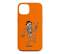Custodia per iPhone 13 Dancing Skeleton Cocktail Retro Halloween Humor