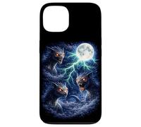 Custodia per iPhone 13 Dark Chupacabra Sotto la Luna Vintage Fantasy Lightning Art