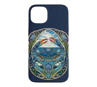 Custodia per iPhone 13 Design Art Nouveau Blue Crab Sea Life