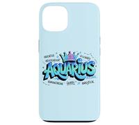 Custodia per iPhone 13 Design Colorato del Segno Zodiacale dell'Acquario