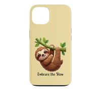 Custodia per iPhone 13 Design divertente con bradipo pigro "Embrace the slow"